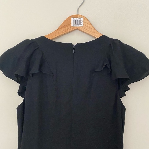 SACHIN + BABI Black Bejeweled Ruffle Mini Flutter Dress - Picture 10 of 13